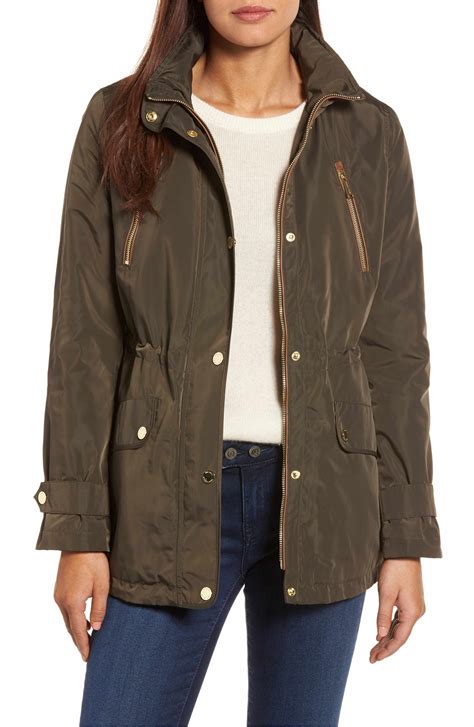 michael kors blazer schwarz weiß|michael kors anorak raincoat.